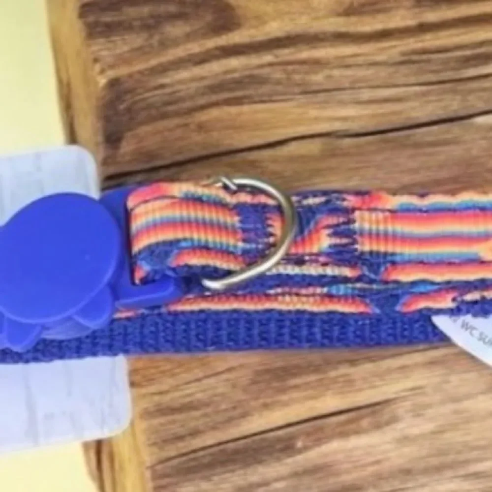 NWT New Whisker City Pet Adjustable Cat/Kitten Collar Multi-Color Retro Design
